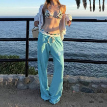 EVE Letter Print Drawstring Sport Pants GPKJ-MR49453