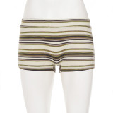 EVE Stripe Contrast Color Knits Shorts GPKJ-MR49457