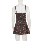 EVE Floral Polka-Dot V-Neck Mini Dress GPKJ-MR49792
