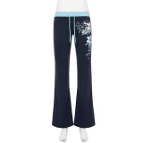 EVE Vintage Floral Prints Contrast Color Pants GPKJ-MR49390