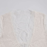 EVE Lace Patchwork Hollow Out T Shirt GPKJ-MR49680