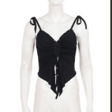EVE Rivet Ruched Irregular Sling Tank Top GPKJ-MR49805