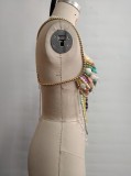 EVE Hollow Out Backless Colored Gemstone Body Chain GZYY-B24652