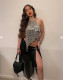 EVE Halterneck Backless Shiny Diamond Chain Top GZYY-B25633