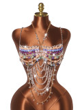 EVE Sexy Backless Colored Gemstone Halterneck Tank Top GZYY-B25293