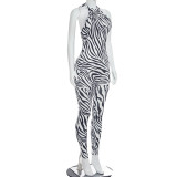 EVE Print Backless Slim Jumpsuit MXBF-D26JP253