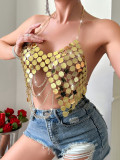 EVE Metal Sequin Tassel Top GZYY-20678