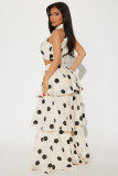 EVE Polka Dot Print Sleeveless Two Piece Skirt Set NY-11288