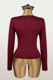 EVE Deep V Neck Long Sleeve T Shirts YWXS-K25L1628