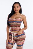 EVE Colorful Print Sling Top Pants 2 Piece Set YWXS-K26L2432