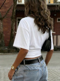 EVE Solid Color V Neck Top YWXS-K26L2440