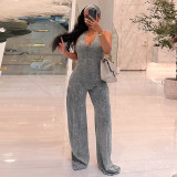 EVE Sleeveless Halterneck Print Jumpsuit(With Headscarf) GSZM-D26JP243