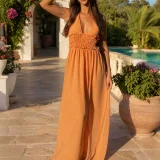 EVE Deep V Neck Backless Split Maxi Dress HNIF-TY040