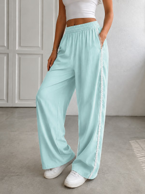 EVE Lace Edge Solid Color Drawstring Sport Pants HNIF-YF305