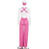 EVE Sleeveless Halterneck Print Jumpsuit(With Headscarf) GSZM-D26JP243