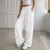 EVE Lace Edge Solid Color Drawstring Sport Pants HNIF-YF305
