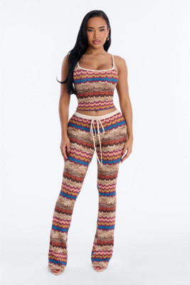EVE Colorful Print Sling Top Pants 2 Piece Set YWXS-K26L2432