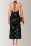 EVE Polka Dot Print V Neck Lace Maxi Dress GXIY-K26L2736