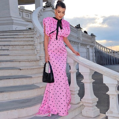 EVE Polka Dot Print Sleeveless Maxi Dress XEF-K6D10158A