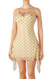 EVE Polka Dot Print Backless Sling Mini Dress GXIY-K26L2640