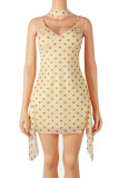 EVE Polka Dot Print Backless Sling Mini Dress GXIY-K26L2640