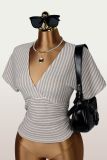 EVE Stripe Bat Sleeve Knits Top GXIY-K26L2592