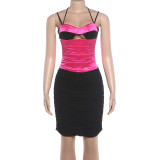 EVE Sexy Sling Tank Tops Pleated Skirt Suit XEF-K6S13063A