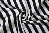 EVE Stripe Long Sleeve T Shirt Short 2 Piece Set XEF-K6S13039A