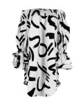 EVE Plus Size Print Off Shoulder Midi Dress YMEF-59117