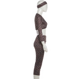 EVE Polka Dot Print Two Piece Pants Set(With Headscarf) XEF-K6S11676A