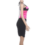 EVE Sexy Sling Tank Tops Pleated Skirt Suit XEF-K6S13063A