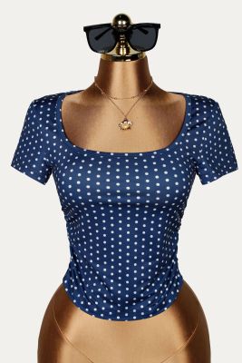 EVE Short Sleeve Polka Dot Print T Shirts GXIY-K26L2620
