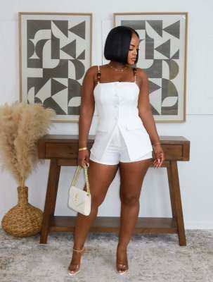 EVE Solid Color Sling Romper NY-11296