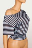 EVE Stripe Contrast Color T Shirt GXIY-K26L2369