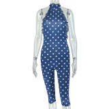 EVE Polka Dot Print Sleeveless Backless Jumpsuit GJYO-JP006373