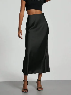 EVE Satin High Waist Long Skirt GXIY-K25L1129