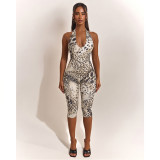 EVE Leopard Print Backless Seventh Jumpsuit ASL-6825