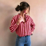 EVE Stripe Laple Long Sleeve Shirt GPBY-SH8468