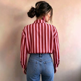 EVE Stripe Laple Long Sleeve Shirt GPBY-SH8468