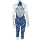 EVE Polka Dot Print Sleeveless Backless Jumpsuit GJYO-JP006373