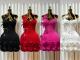 EVE 3D Rose Flower Edge Halterneck Mini Dress GADE-10122
