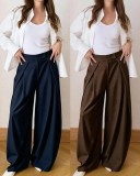 EVE High-Waisted Pleated Wide-Leg Trousers QODY-Y6074B