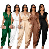EVE Sleeveless Deep V Neck Two Piece Pants Set SFY-897