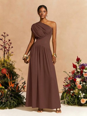 EVE Single Shoulder Ruched Maxi Dress GQLK-KG6622