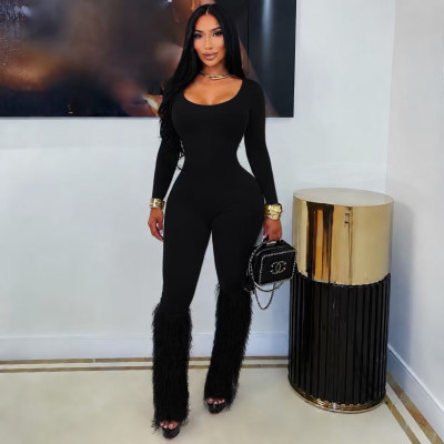 EVE U Neck Long Sleeve Jumpsuit MZ-26011