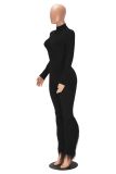 EVE V Neck Zipper Long Sleeve Jumpsuit MZ-26012