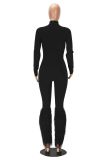 EVE V Neck Zipper Long Sleeve Jumpsuit MZ-26012