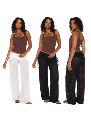 EVE High-Waisted Drawstring Loose Lace Pants(With Panties) MZ-26010