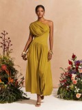 EVE Single Shoulder Ruched Maxi Dress GQLK-KG6622