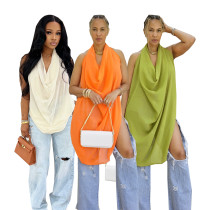 EVE Chiffon See Through Backless Tops SFY-900